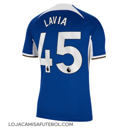 Camisa de Futebol Chelsea Romeo Lavia #45 Equipamento Principal 2023-24 Manga Curta